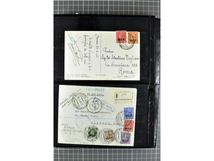 BRITISCHE BESETZUNG ITALIENISCHER KOLONIEN: 1941/52, sehr interessanter Posten von rund 400 Briefen und Karten, dabei Reco, L