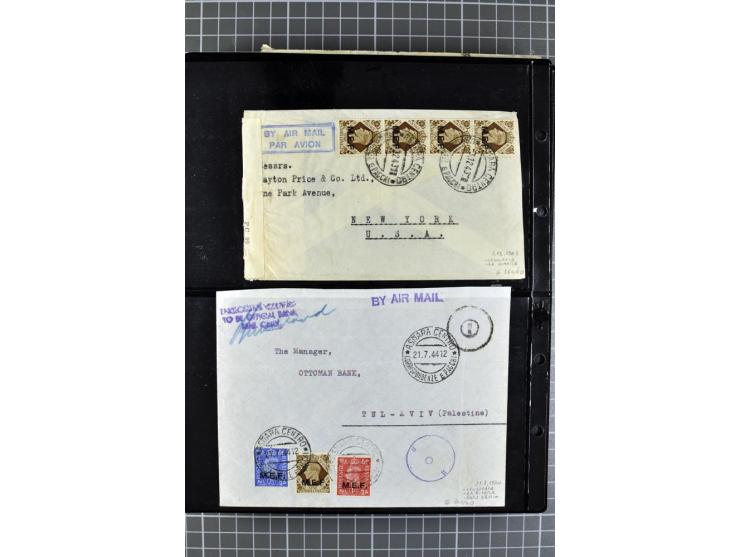 BRITISCHE BESETZUNG ITALIENISCHER KOLONIEN: 1941/52, sehr interessanter Posten von rund 400 Briefen und Karten, dabei Reco, L