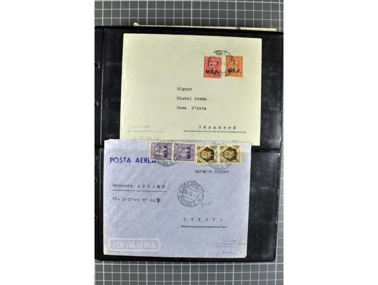 BRITISCHE BESETZUNG ITALIENISCHER KOLONIEN: 1941/52, sehr interessanter Posten von rund 400 Briefen und Karten, dabei Reco, L