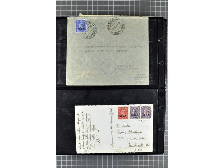 BRITISCHE BESETZUNG ITALIENISCHER KOLONIEN: 1941/52, sehr interessanter Posten von rund 400 Briefen und Karten, dabei Reco, L