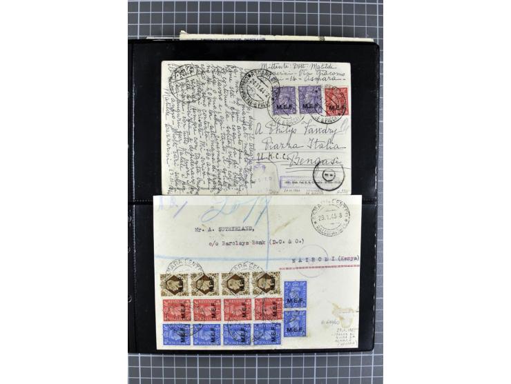BRITISCHE BESETZUNG ITALIENISCHER KOLONIEN: 1941/52, sehr interessanter Posten von rund 400 Briefen und Karten, dabei Reco, L