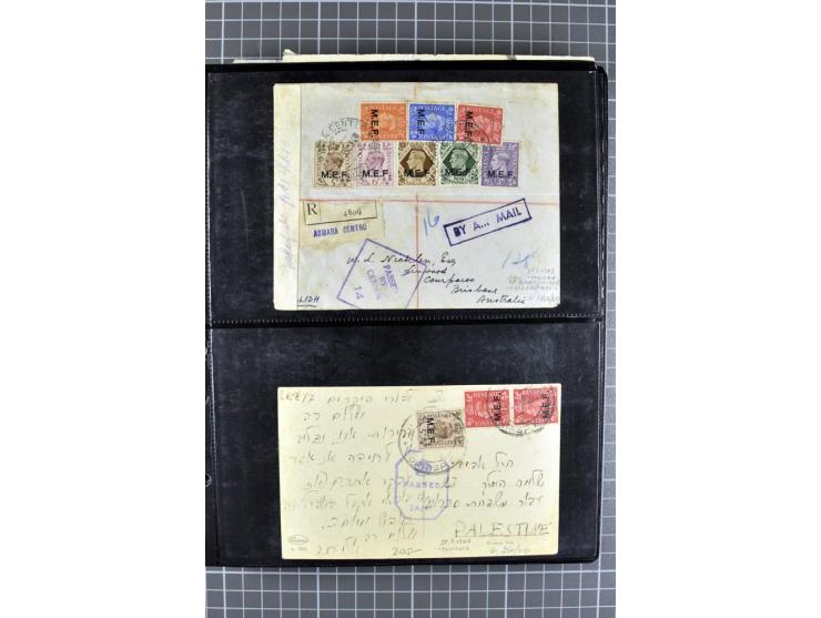 BRITISCHE BESETZUNG ITALIENISCHER KOLONIEN: 1941/52, sehr interessanter Posten von rund 400 Briefen und Karten, dabei Reco, L