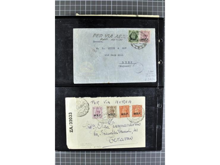 BRITISCHE BESETZUNG ITALIENISCHER KOLONIEN: 1941/52, sehr interessanter Posten von rund 400 Briefen und Karten, dabei Reco, L