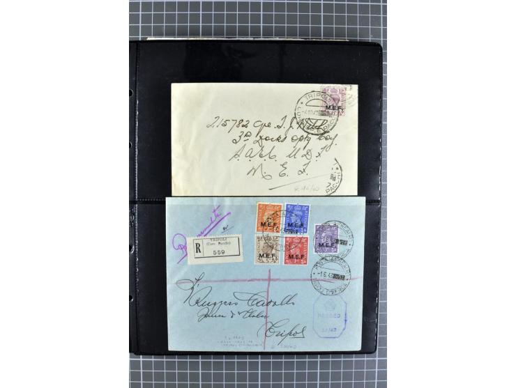 BRITISCHE BESETZUNG ITALIENISCHER KOLONIEN: 1941/52, sehr interessanter Posten von rund 400 Briefen und Karten, dabei Reco, L