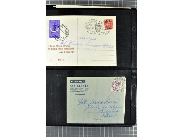 BRITISCHE BESETZUNG ITALIENISCHER KOLONIEN: 1941/52, sehr interessanter Posten von rund 400 Briefen und Karten, dabei Reco, L