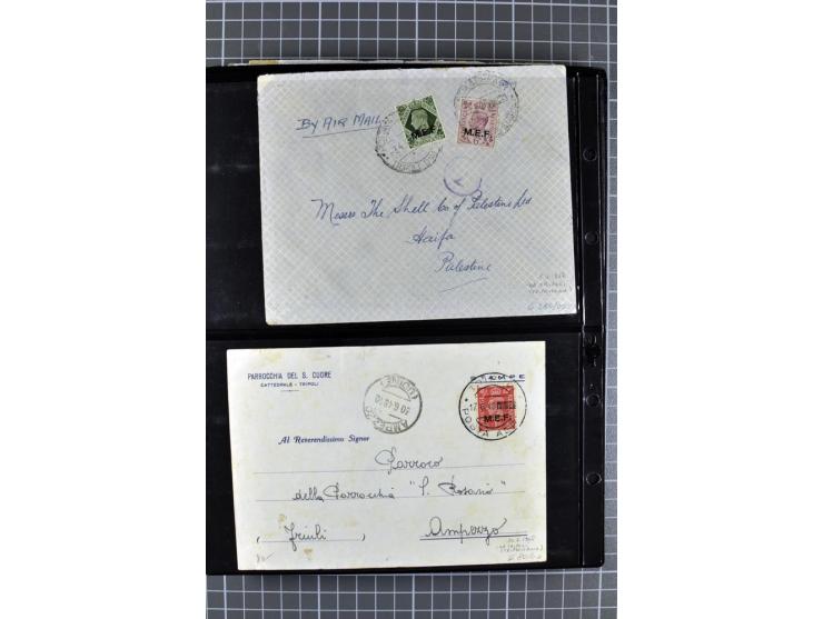 BRITISCHE BESETZUNG ITALIENISCHER KOLONIEN: 1941/52, sehr interessanter Posten von rund 400 Briefen und Karten, dabei Reco, L