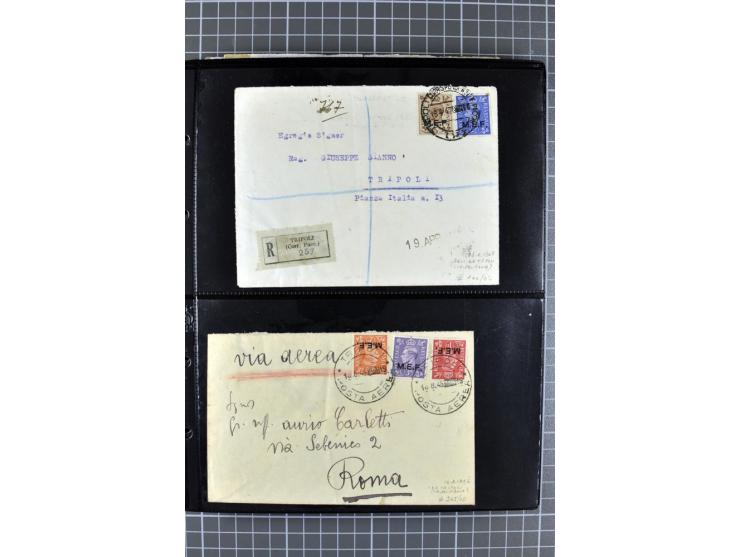 BRITISCHE BESETZUNG ITALIENISCHER KOLONIEN: 1941/52, sehr interessanter Posten von rund 400 Briefen und Karten, dabei Reco, L