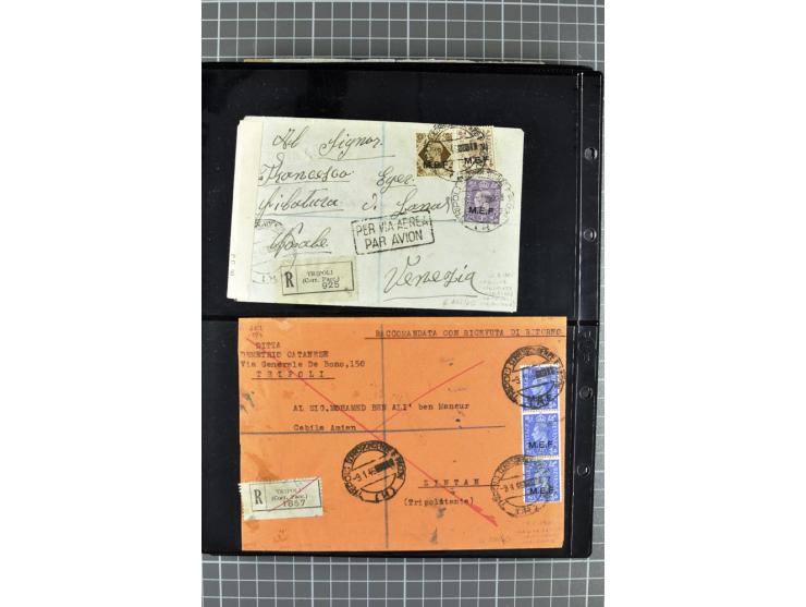 BRITISCHE BESETZUNG ITALIENISCHER KOLONIEN: 1941/52, sehr interessanter Posten von rund 400 Briefen und Karten, dabei Reco, L