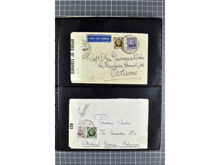 BRITISCHE BESETZUNG ITALIENISCHER KOLONIEN: 1941/52, sehr interessanter Posten von rund 400 Briefen und Karten, dabei Reco, L