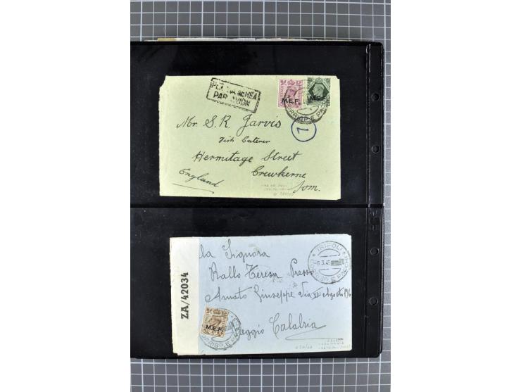 BRITISCHE BESETZUNG ITALIENISCHER KOLONIEN: 1941/52, sehr interessanter Posten von rund 400 Briefen und Karten, dabei Reco, L