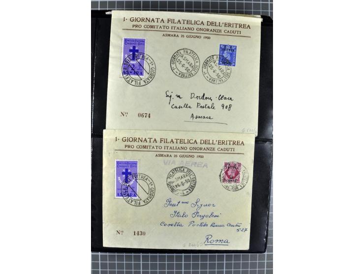 BRITISCHE BESETZUNG ITALIENISCHER KOLONIEN: 1941/52, sehr interessanter Posten von rund 400 Briefen und Karten, dabei Reco, L