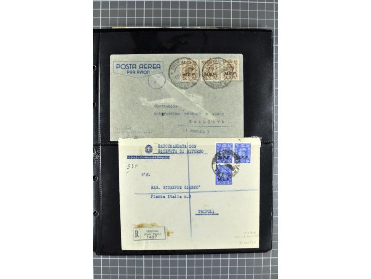 BRITISCHE BESETZUNG ITALIENISCHER KOLONIEN: 1941/52, sehr interessanter Posten von rund 400 Briefen und Karten, dabei Reco, L