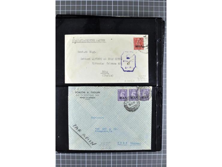 BRITISCHE BESETZUNG ITALIENISCHER KOLONIEN: 1941/52, sehr interessanter Posten von rund 400 Briefen und Karten, dabei Reco, L