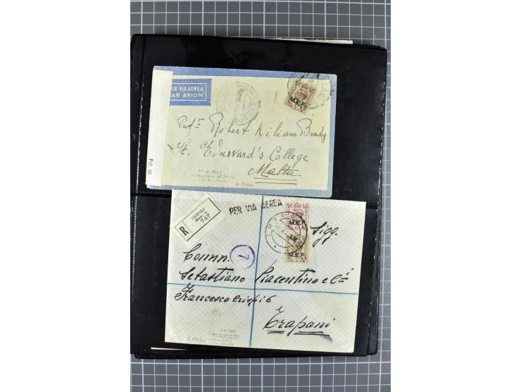 BRITISCHE BESETZUNG ITALIENISCHER KOLONIEN: 1941/52, sehr interessanter Posten von rund 400 Briefen und Karten, dabei Reco, L
