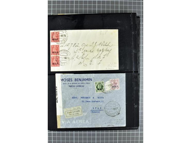BRITISCHE BESETZUNG ITALIENISCHER KOLONIEN: 1941/52, sehr interessanter Posten von rund 400 Briefen und Karten, dabei Reco, L