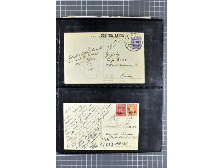 BRITISCHE BESETZUNG ITALIENISCHER KOLONIEN: 1941/52, sehr interessanter Posten von rund 400 Briefen und Karten, dabei Reco, L