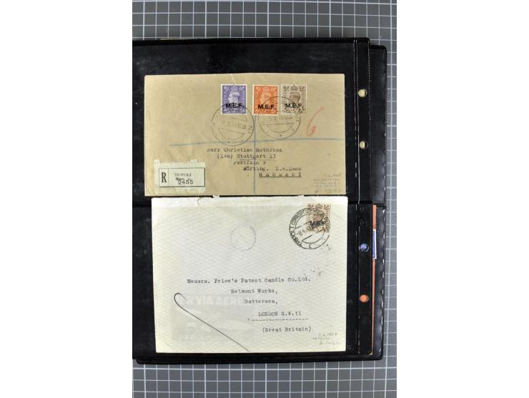 BRITISCHE BESETZUNG ITALIENISCHER KOLONIEN: 1941/52, sehr interessanter Posten von rund 400 Briefen und Karten, dabei Reco, L