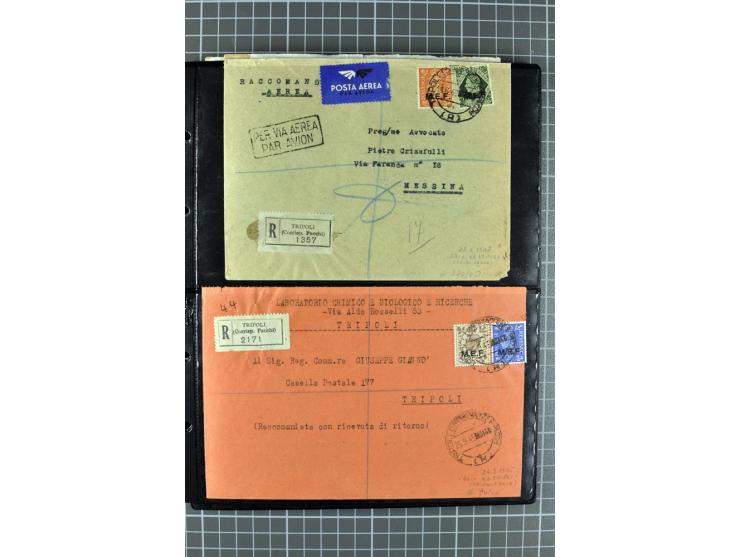 BRITISCHE BESETZUNG ITALIENISCHER KOLONIEN: 1941/52, sehr interessanter Posten von rund 400 Briefen und Karten, dabei Reco, L