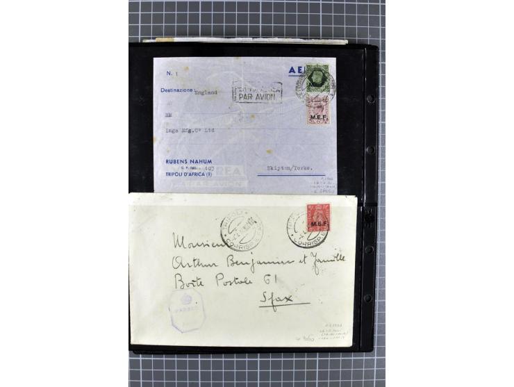 BRITISCHE BESETZUNG ITALIENISCHER KOLONIEN: 1941/52, sehr interessanter Posten von rund 400 Briefen und Karten, dabei Reco, L