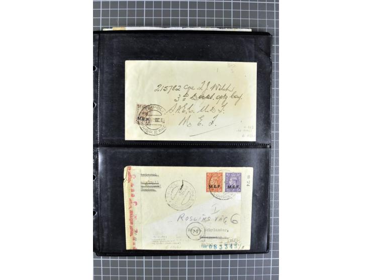 BRITISCHE BESETZUNG ITALIENISCHER KOLONIEN: 1941/52, sehr interessanter Posten von rund 400 Briefen und Karten, dabei Reco, L