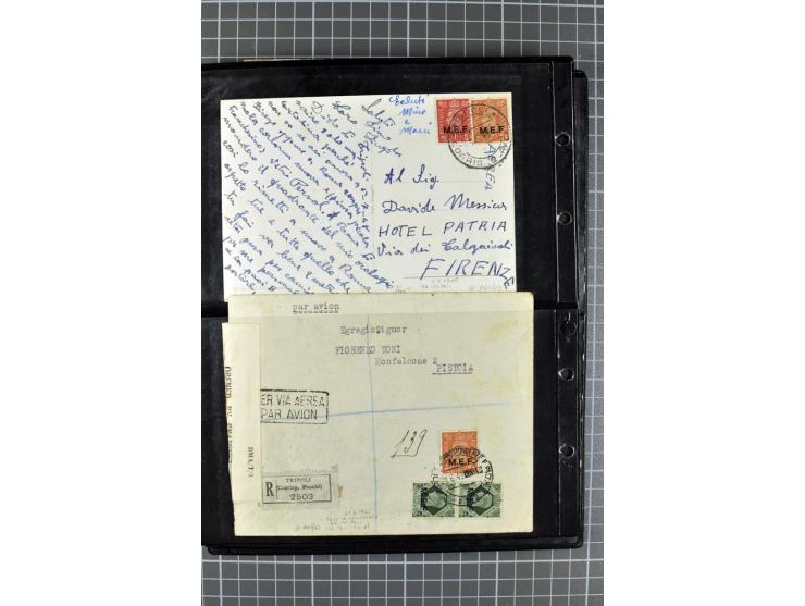 BRITISCHE BESETZUNG ITALIENISCHER KOLONIEN: 1941/52, sehr interessanter Posten von rund 400 Briefen und Karten, dabei Reco, L