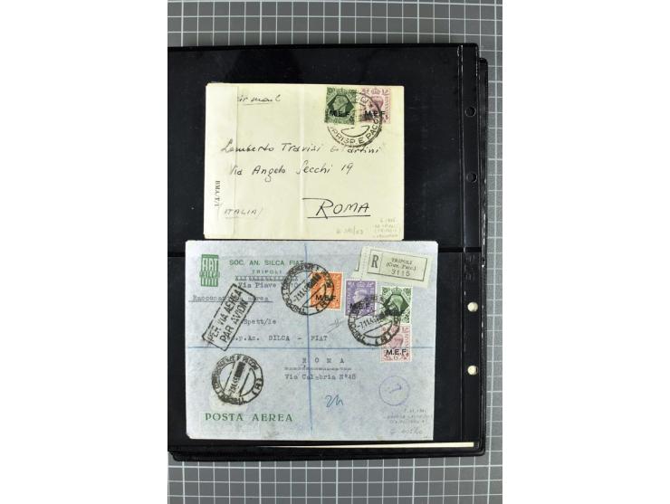 BRITISCHE BESETZUNG ITALIENISCHER KOLONIEN: 1941/52, sehr interessanter Posten von rund 400 Briefen und Karten, dabei Reco, L