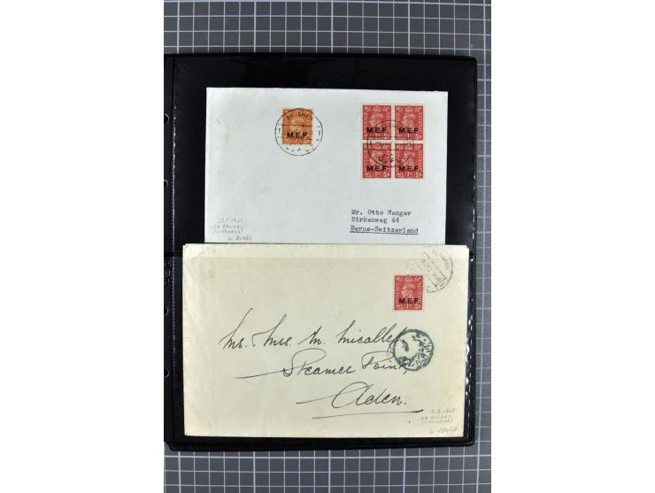 BRITISCHE BESETZUNG ITALIENISCHER KOLONIEN: 1941/52, sehr interessanter Posten von rund 400 Briefen und Karten, dabei Reco, L