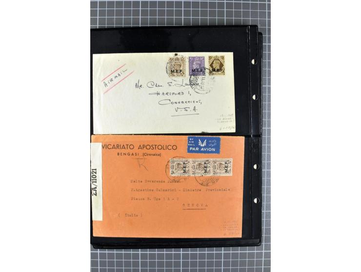 BRITISCHE BESETZUNG ITALIENISCHER KOLONIEN: 1941/52, sehr interessanter Posten von rund 400 Briefen und Karten, dabei Reco, L