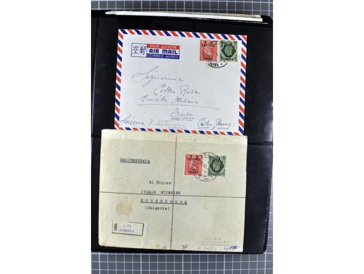 BRITISCHE BESETZUNG ITALIENISCHER KOLONIEN: 1941/52, sehr interessanter Posten von rund 400 Briefen und Karten, dabei Reco, L
