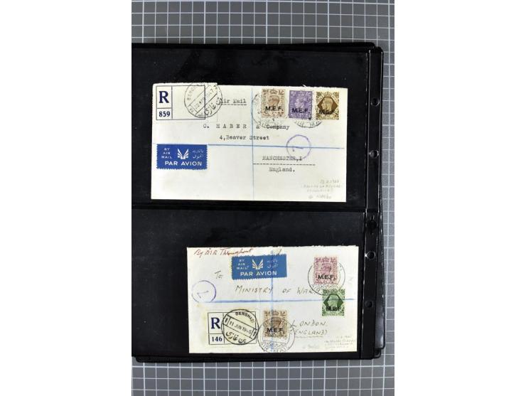 BRITISCHE BESETZUNG ITALIENISCHER KOLONIEN: 1941/52, sehr interessanter Posten von rund 400 Briefen und Karten, dabei Reco, L