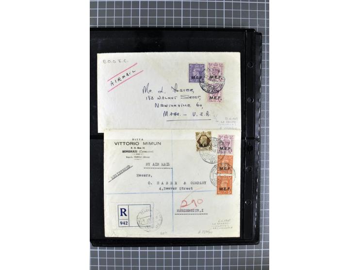 BRITISCHE BESETZUNG ITALIENISCHER KOLONIEN: 1941/52, sehr interessanter Posten von rund 400 Briefen und Karten, dabei Reco, L