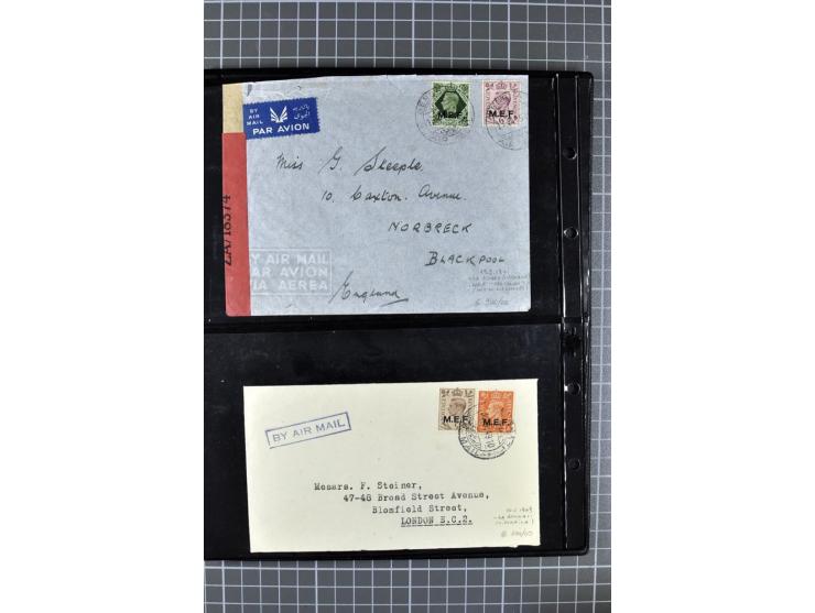 BRITISCHE BESETZUNG ITALIENISCHER KOLONIEN: 1941/52, sehr interessanter Posten von rund 400 Briefen und Karten, dabei Reco, L