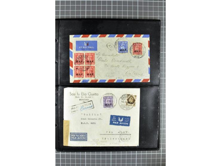 BRITISCHE BESETZUNG ITALIENISCHER KOLONIEN: 1941/52, sehr interessanter Posten von rund 400 Briefen und Karten, dabei Reco, L