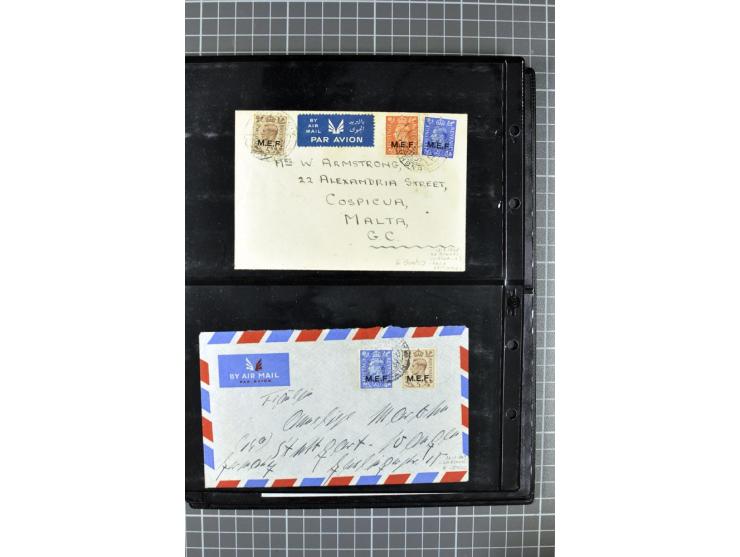 BRITISCHE BESETZUNG ITALIENISCHER KOLONIEN: 1941/52, sehr interessanter Posten von rund 400 Briefen und Karten, dabei Reco, L