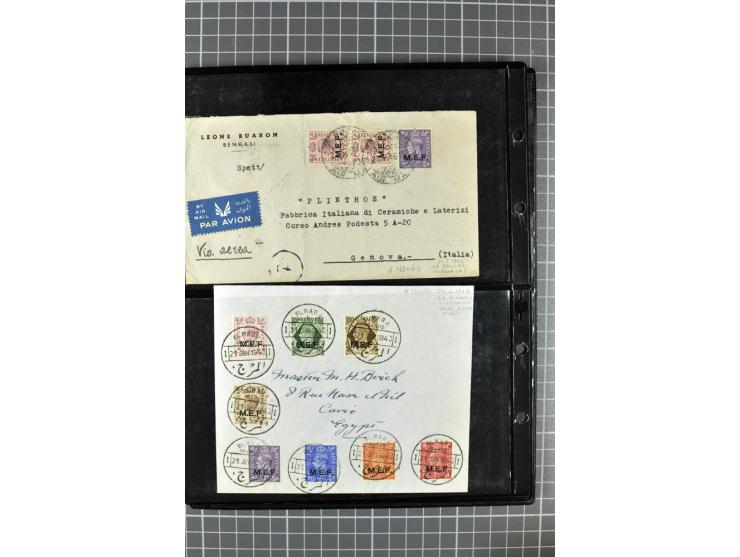 BRITISCHE BESETZUNG ITALIENISCHER KOLONIEN: 1941/52, sehr interessanter Posten von rund 400 Briefen und Karten, dabei Reco, L