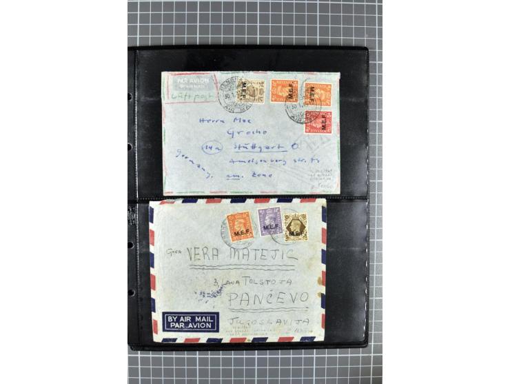 BRITISCHE BESETZUNG ITALIENISCHER KOLONIEN: 1941/52, sehr interessanter Posten von rund 400 Briefen und Karten, dabei Reco, L