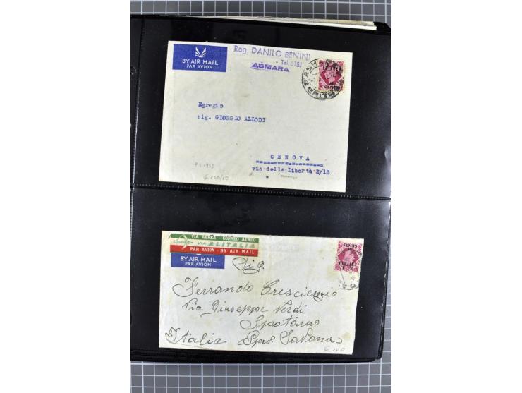 BRITISCHE BESETZUNG ITALIENISCHER KOLONIEN: 1941/52, sehr interessanter Posten von rund 400 Briefen und Karten, dabei Reco, L