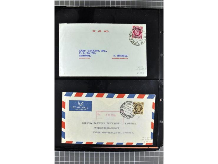 BRITISCHE BESETZUNG ITALIENISCHER KOLONIEN: 1941/52, sehr interessanter Posten von rund 400 Briefen und Karten, dabei Reco, L