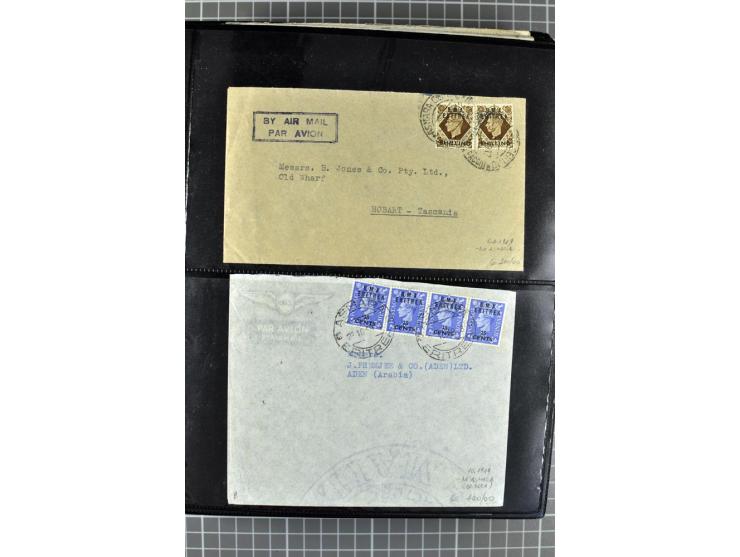 BRITISCHE BESETZUNG ITALIENISCHER KOLONIEN: 1941/52, sehr interessanter Posten von rund 400 Briefen und Karten, dabei Reco, L