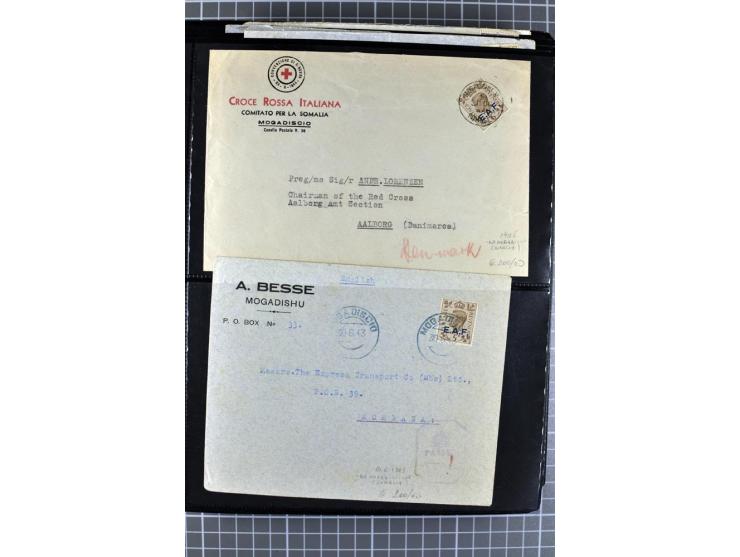 BRITISCHE BESETZUNG ITALIENISCHER KOLONIEN: 1941/52, sehr interessanter Posten von rund 400 Briefen und Karten, dabei Reco, L
