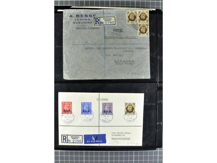 BRITISCHE BESETZUNG ITALIENISCHER KOLONIEN: 1941/52, sehr interessanter Posten von rund 400 Briefen und Karten, dabei Reco, L