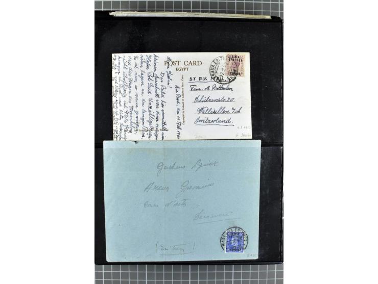 BRITISCHE BESETZUNG ITALIENISCHER KOLONIEN: 1941/52, sehr interessanter Posten von rund 400 Briefen und Karten, dabei Reco, L