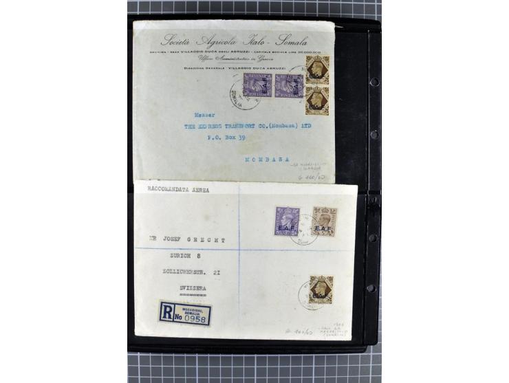 BRITISCHE BESETZUNG ITALIENISCHER KOLONIEN: 1941/52, sehr interessanter Posten von rund 400 Briefen und Karten, dabei Reco, L