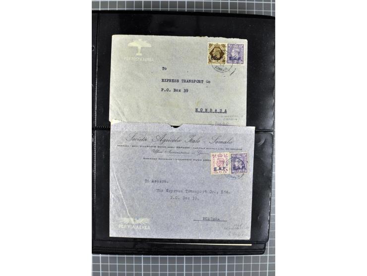 BRITISCHE BESETZUNG ITALIENISCHER KOLONIEN: 1941/52, sehr interessanter Posten von rund 400 Briefen und Karten, dabei Reco, L