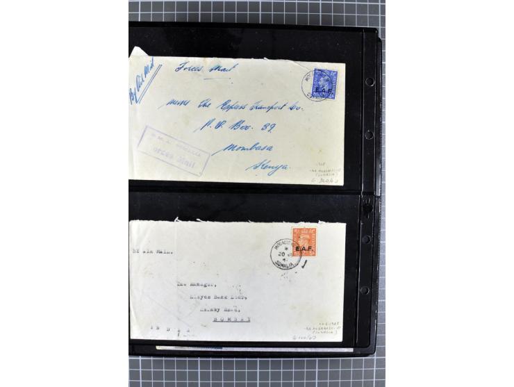 BRITISCHE BESETZUNG ITALIENISCHER KOLONIEN: 1941/52, sehr interessanter Posten von rund 400 Briefen und Karten, dabei Reco, L