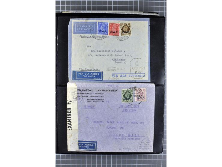 BRITISCHE BESETZUNG ITALIENISCHER KOLONIEN: 1941/52, sehr interessanter Posten von rund 400 Briefen und Karten, dabei Reco, L