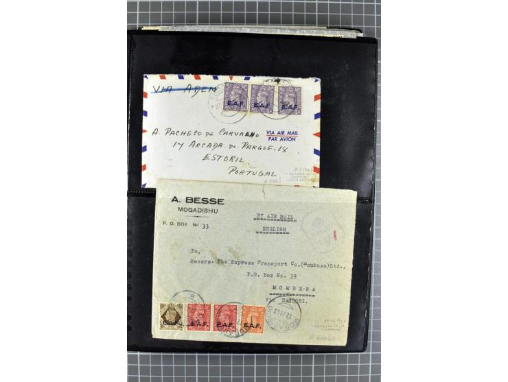 BRITISCHE BESETZUNG ITALIENISCHER KOLONIEN: 1941/52, sehr interessanter Posten von rund 400 Briefen und Karten, dabei Reco, L