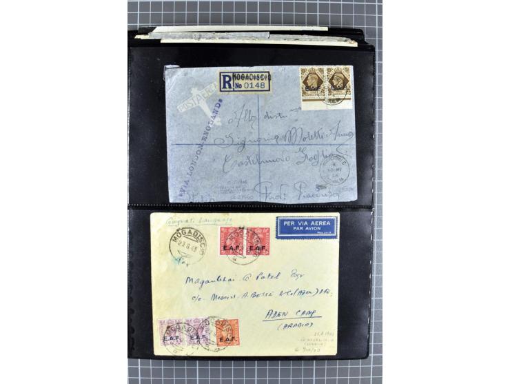 BRITISCHE BESETZUNG ITALIENISCHER KOLONIEN: 1941/52, sehr interessanter Posten von rund 400 Briefen und Karten, dabei Reco, L