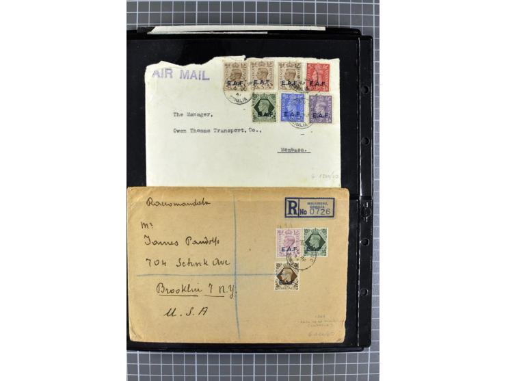 BRITISCHE BESETZUNG ITALIENISCHER KOLONIEN: 1941/52, sehr interessanter Posten von rund 400 Briefen und Karten, dabei Reco, L