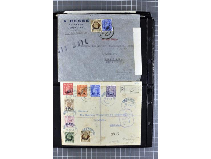 BRITISCHE BESETZUNG ITALIENISCHER KOLONIEN: 1941/52, sehr interessanter Posten von rund 400 Briefen und Karten, dabei Reco, L
